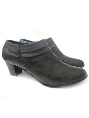 VIA LIETTO Women’s Maggie Gray Leather Ankle Boots Size 39 EU / 8.5 US with Box